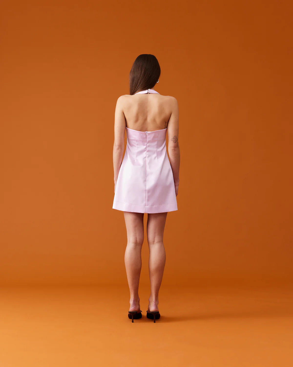 Ruby Cher Satin Halter Minidress