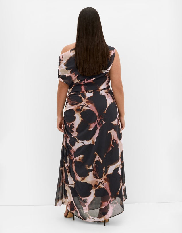 City Chic Vivid Print Maxi Dress - Sunset Bloom