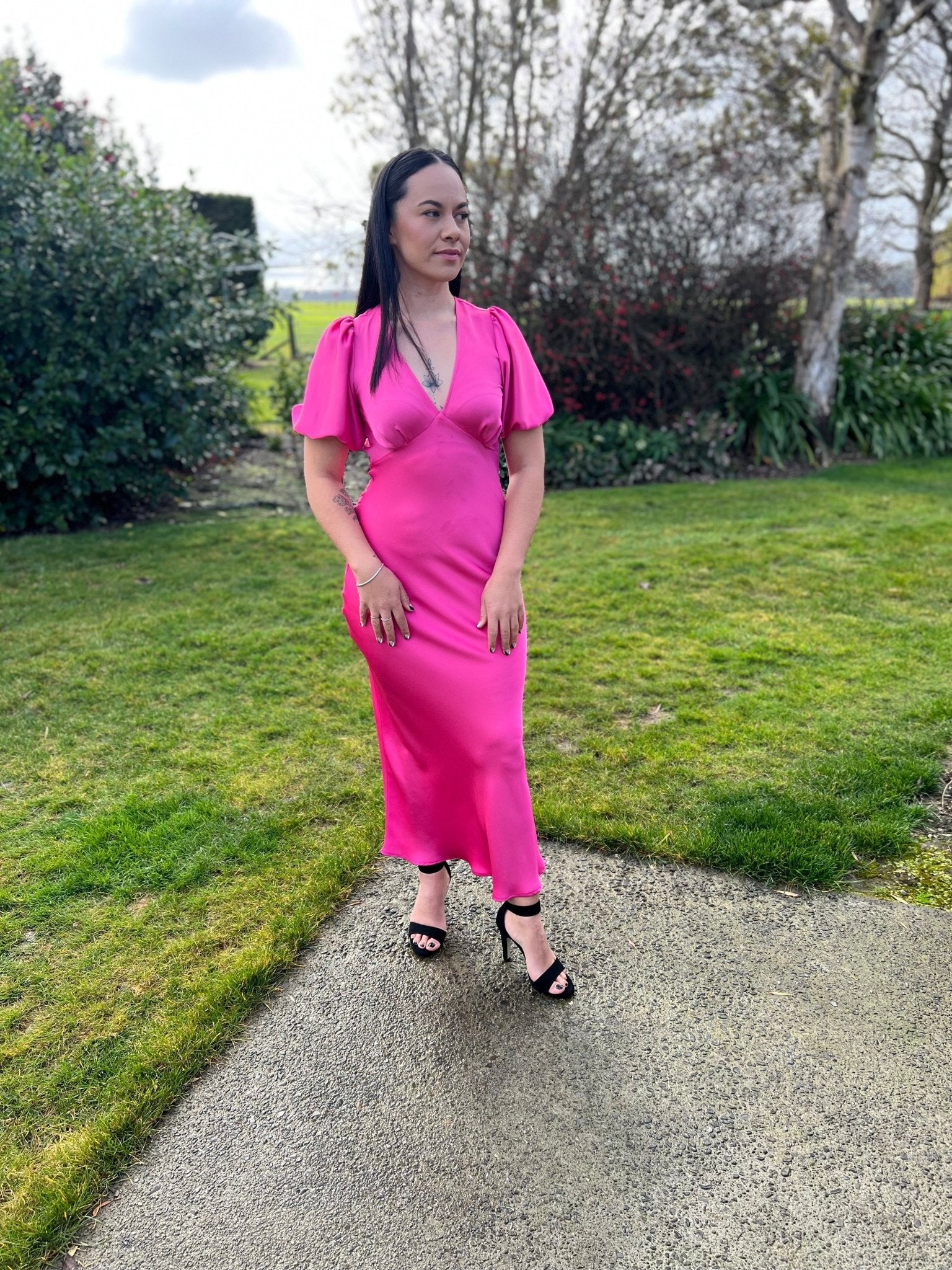 hot pink dress size 8 hot pink silk maxi dress Prom Dress | Formal Dress | Maxi Dress | Prom Gown | Hot Pink | 8 | Perrie Maxi Dress