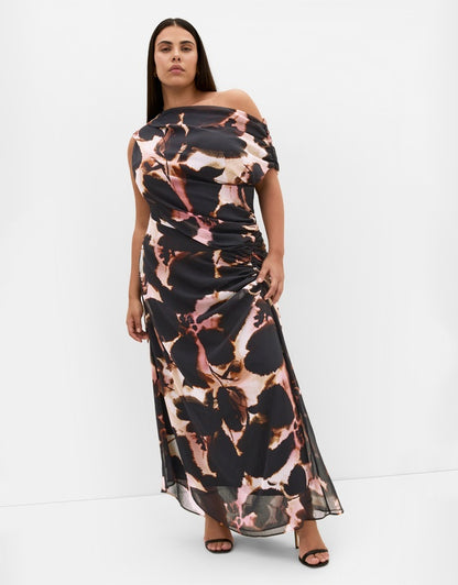 City Chic Vivid Print Maxi Dress - Sunset Bloom