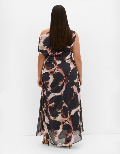 City Chic Vivid Print Maxi Dress - Sunset Bloom