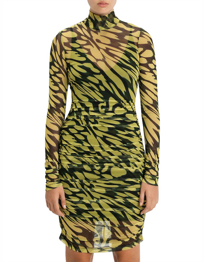 Cue Butterfly Mesh Ruched Dress